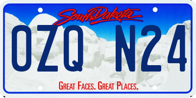 SD license plate 0ZQN24