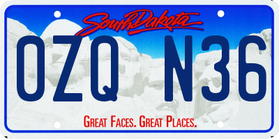 SD license plate 0ZQN36