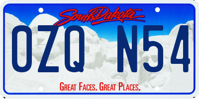 SD license plate 0ZQN54