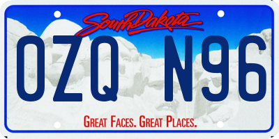 SD license plate 0ZQN96