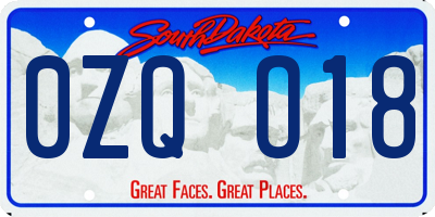 SD license plate 0ZQO18
