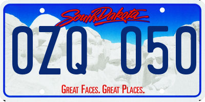 SD license plate 0ZQO50