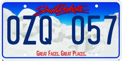SD license plate 0ZQO57