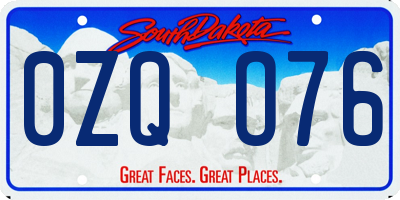 SD license plate 0ZQO76