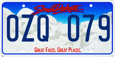 SD license plate 0ZQO79