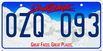 SD license plate 0ZQO93