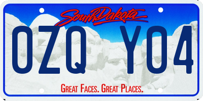 SD license plate 0ZQY04