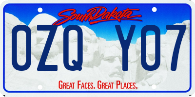 SD license plate 0ZQY07