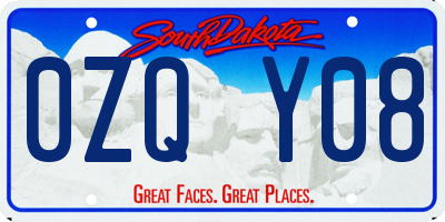 SD license plate 0ZQY08