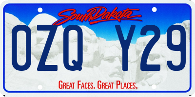 SD license plate 0ZQY29