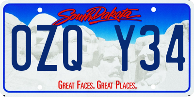 SD license plate 0ZQY34