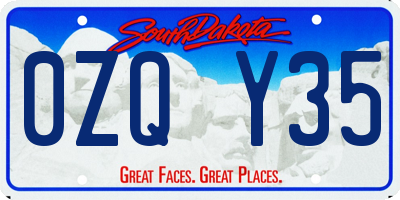 SD license plate 0ZQY35