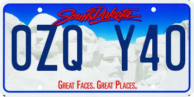 SD license plate 0ZQY40