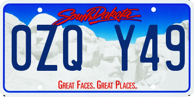 SD license plate 0ZQY49