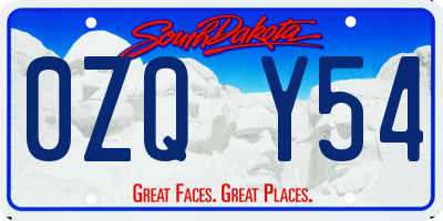 SD license plate 0ZQY54