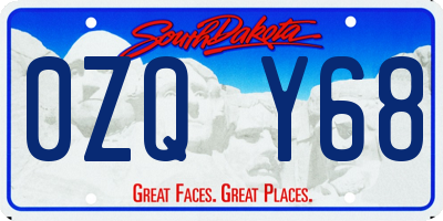 SD license plate 0ZQY68