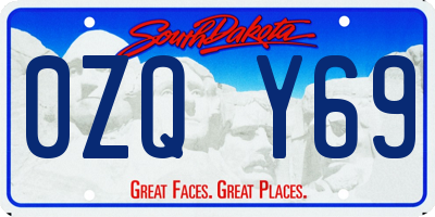 SD license plate 0ZQY69