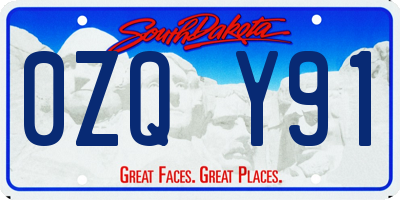 SD license plate 0ZQY91