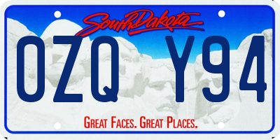 SD license plate 0ZQY94