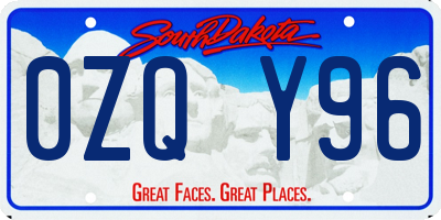 SD license plate 0ZQY96