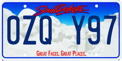 SD license plate 0ZQY97