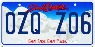 SD license plate 0ZQZ06