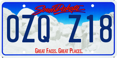 SD license plate 0ZQZ18