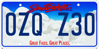 SD license plate 0ZQZ30