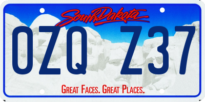 SD license plate 0ZQZ37