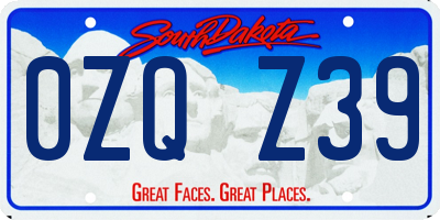 SD license plate 0ZQZ39