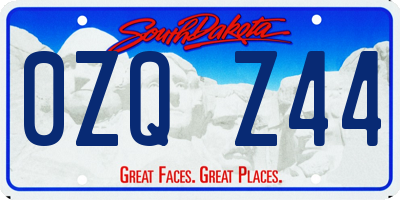 SD license plate 0ZQZ44