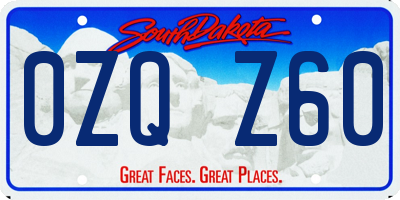 SD license plate 0ZQZ60