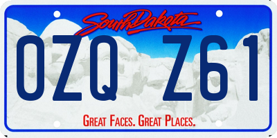 SD license plate 0ZQZ61