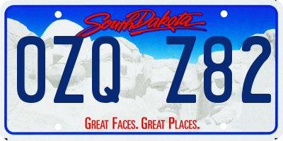SD license plate 0ZQZ82