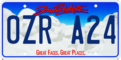 SD license plate 0ZRA24