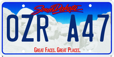 SD license plate 0ZRA47
