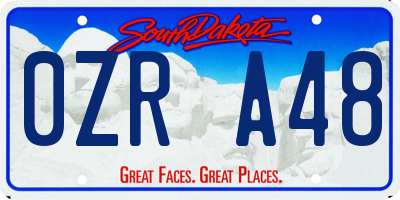 SD license plate 0ZRA48