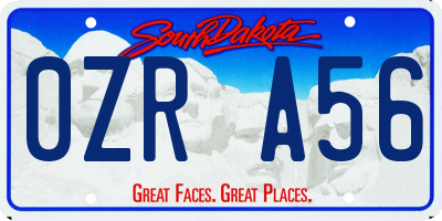 SD license plate 0ZRA56