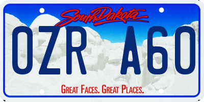 SD license plate 0ZRA60