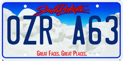 SD license plate 0ZRA63
