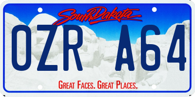 SD license plate 0ZRA64