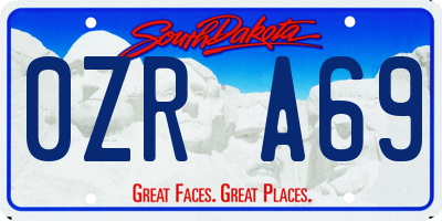 SD license plate 0ZRA69