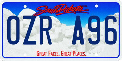 SD license plate 0ZRA96