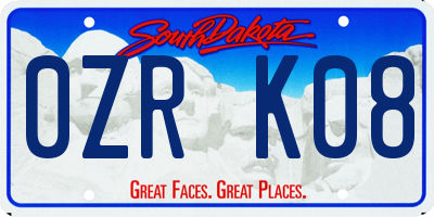 SD license plate 0ZRK08