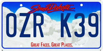 SD license plate 0ZRK39