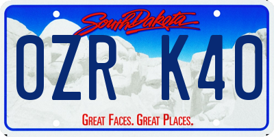 SD license plate 0ZRK40