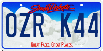 SD license plate 0ZRK44