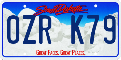 SD license plate 0ZRK79