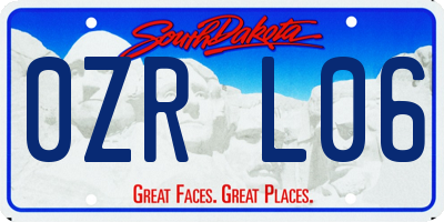 SD license plate 0ZRL06