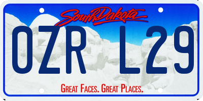 SD license plate 0ZRL29